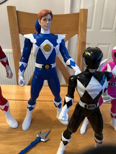 Power Rangers 7xMMPR Hasbro 7" + 8" Actionfiguren inkl grün plus Autoflips etc - Bild 3 von 7