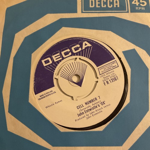 John Entwistle’s Ox - Who - Mad Dog/Cell Number 7 - 7" 75 Decca 13567 Vinyl Demo - Picture 4 of 6