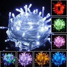 100 LED Fairy String Lights Christmas Tree Wedding Xmas Party Outdoor Home Decor