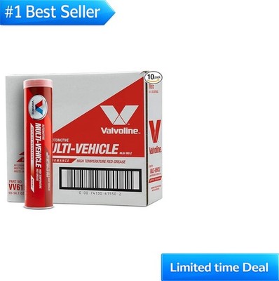 Multi-Vehicle High Temperature Red Grease 14.1 OZ Cartridge Case of 10