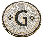 Anthropologie Letter G Bistro Tile Margot Monogram Coaster Mosaic Black Gold