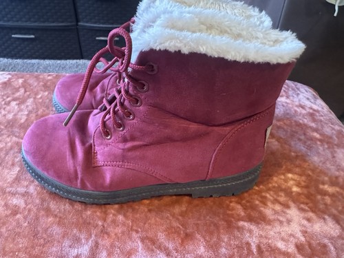 🥾🥾E03 Winterstiefel weinrot Fell Größe 8,5 / 9 40🥾🥾 - Bild 3 von 6