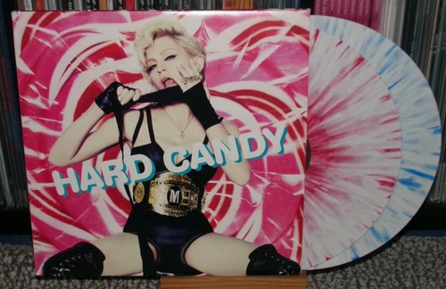 MADONNA HARD CANDY BLUE/PINK WHITE  SPLATTERLP 4 MINUTES GIVE IT 2 ME MILES AWAY