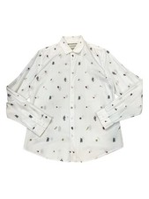 Gucci Symbols Oxford Duke Shirt White 15.5" Embroidered Snake Bee Heart Used