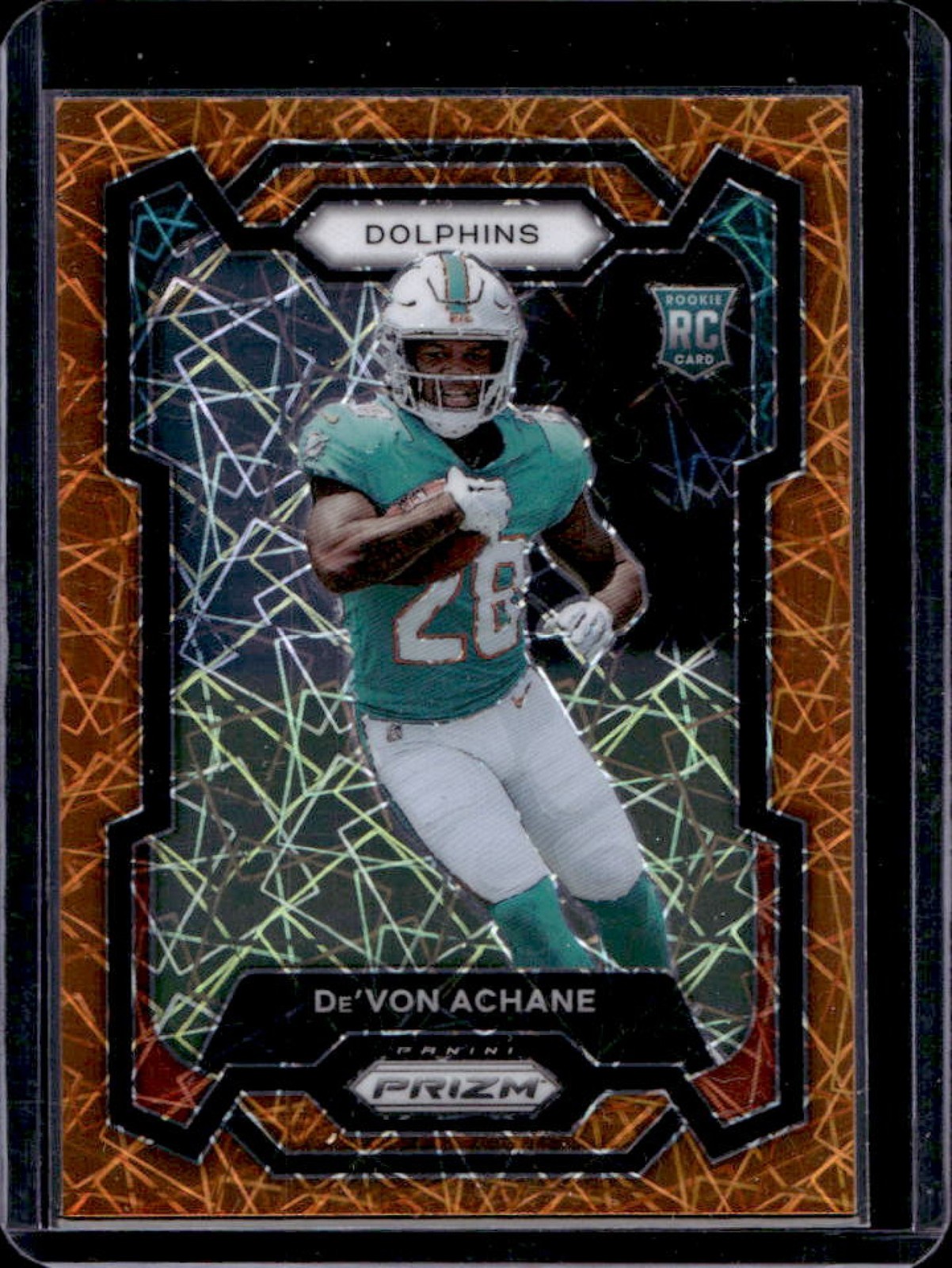 2023 Prizm De'Von Achane RC Lazer Rookie #365 Dolphins