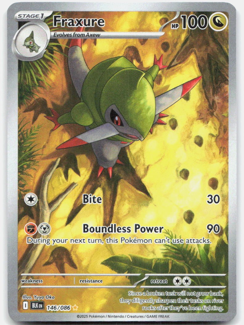 Fraxure 146/086 Near Mint Black Bolt Holo Illustration Rare Holo Pokemon