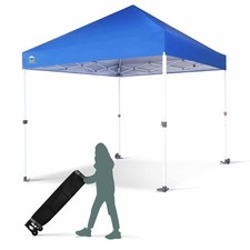 CROWN SHADES 8x8 Ft Commercial Pop Up Canopy Tent w/2 Wheels  Push Lock Used 