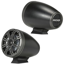 Kicker 46KMFC65 Marine Audio Boat Flat Surface Mount 6 1/2 Tower Speakers Black