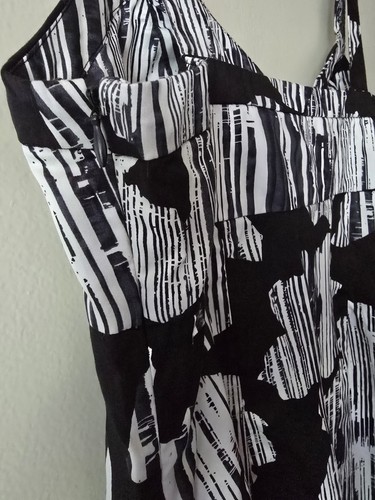 New York & Co Cotton Floral Sundress Coastal Nautical Fun Side Zip Size 12 - Picture 5 of 8