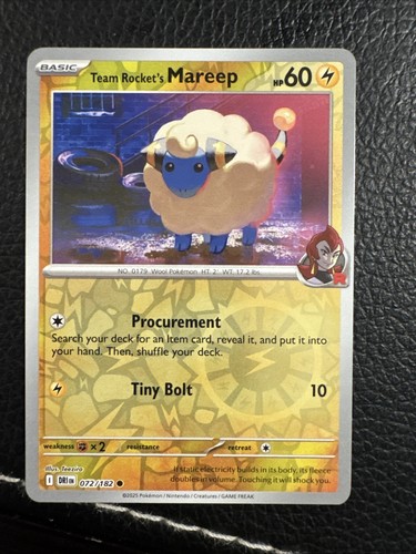 Team Rocket's Mareep Reverse Holo - 072/182 - Destined Rivals - Picture 1 of 2