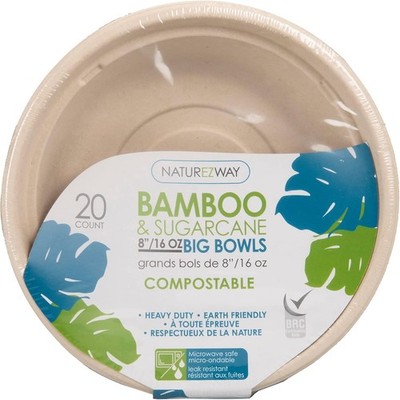 Elevate Events with Sustainable 8'' Bamboo & Sugarcane Bowls [20 PACK] - Premium