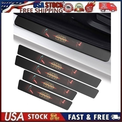 4PCS Car Door Sill Decal Cover Anti-Scratch Protector For Star Wars Style 1 - Picture 1 of 19