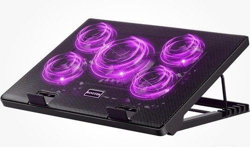 Kootek Laptop Cooling Pad, Cooler with 5 Quiet Fans for 12"-17" Purple NEW - 第 1/13 張圖片