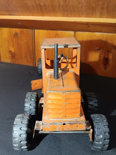 1950's 17 1/2" Marx Lumar Orange Road Grader Vintage Patina Good Condition P10 - Picture 6 of 12