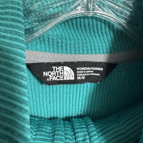 The North Face Womens Sz Medium Teal Flannel Zip Up Hoodie Athletic Top - Picture 5 of 8