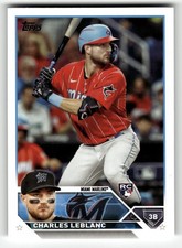 2023 Topps Charles Leblanc #446 Miami Marlins ROOKIE CARD BEAUTY!. rookie card picture
