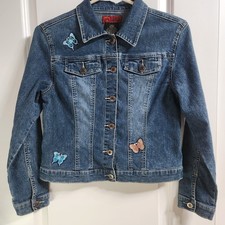 Arizona Jean Company  Butterfly Embroidered Denim Jacket Girls Size L