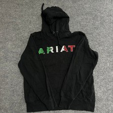 Ariat Hoodie Womens Size M Black Embroidered Logo Pullover Fleece Sweatshirt