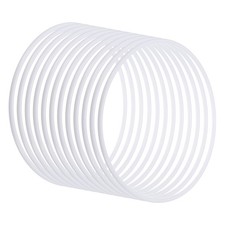 12Pcs 10 Inch Dream Catcher Rings Plastic Macrame Wreath Round Hoop White