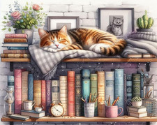 Cat Paint by Numbers Kit for Adults Beginner,Book Paint by Number Kits on Canvas