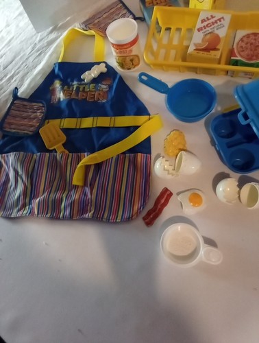 Vtg MORE Fisher Price with Food Kitchen Yellow Racks Basket Chef's, Food, PICs++ - Picture 19 of 19