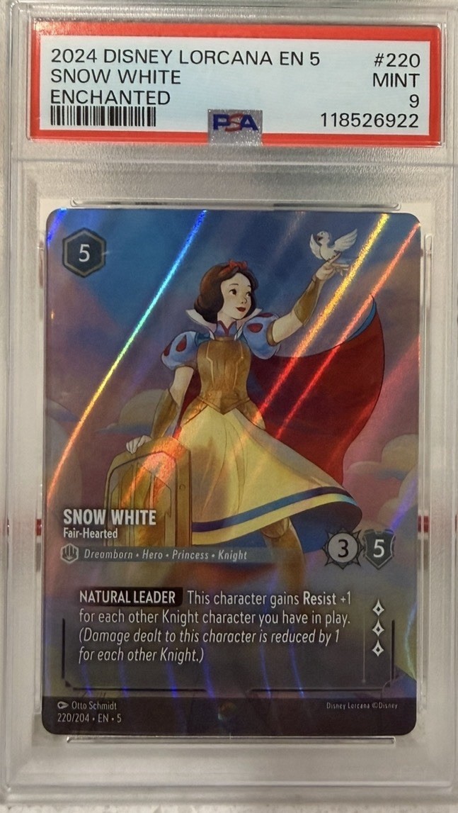 Snow White Disney Lorcana Enchanted Shimmering Skies #220/204 PSA 9