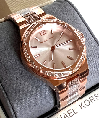 MICHAEL KORS MK7362 Lennox Rose Gold-Tone Women's Watch BNWT Gift