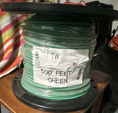 Southwire 8 AWG Solid Copper Wire Green Sheath 500 ft 1-Conductor TW