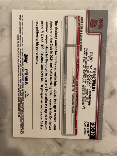 2025 Topps Pro Debut - Jesus Made /150 - Blue Wave Refractor - Chrome - #PDC-39 - Picture 2 of 6