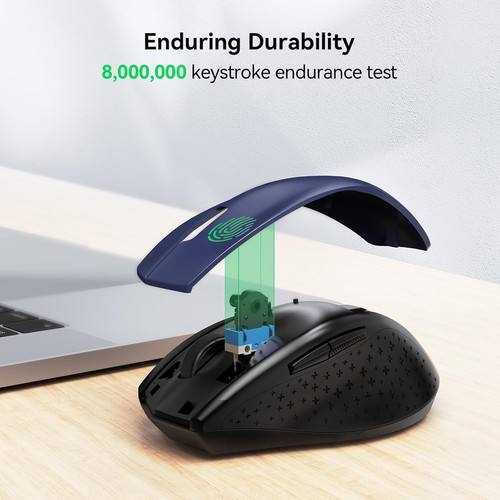 TECKNET 2.4G Wireless Mouse for Laptop, 4800 DPI Optical Computer Mice Blue - Picture 7 of 7