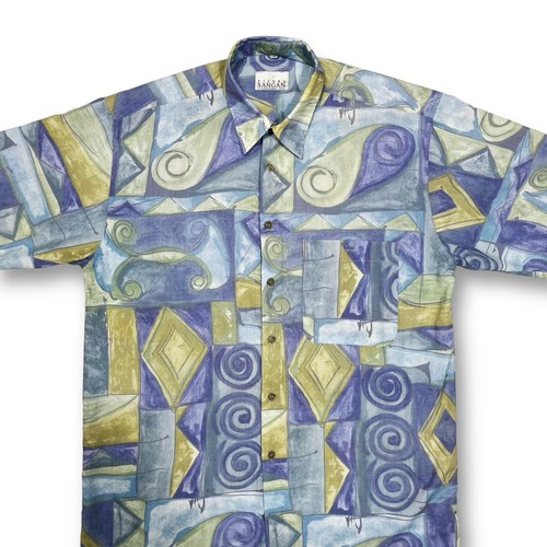 Pierre Sangan Multicoloured Abstract Patterned Shirt Size Medium - Bild 3 von 11