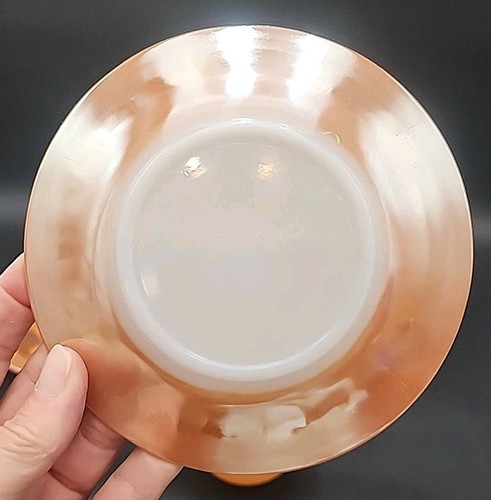 5-Vintage Fire King Orange Luster Coffee Cups & Saucers Oven Ware - Picture 11 of 17
