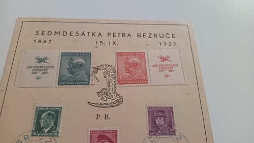 Cartolina speciale ČSR con timbro speciale anno 1937 - Foto 2 di 4