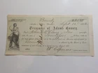 Civil War Check 1862 Bounty Decatur Indiana Paper Money Currency Signature