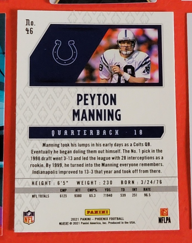 Jonathan Taylor ROOKIE CARD Daniel Jones #1/1860 Peyton Manning FIREBURST COLTS - Picture 13 of 14