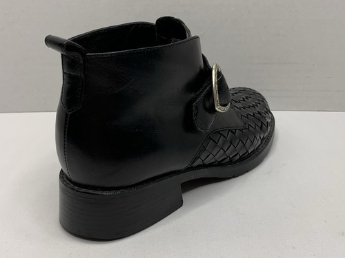 Brighton Womens 6M Ankle Bootie Krista Black Woven Brazil Leather Shoes P94 - Picture 15 of 21