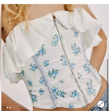  179 NWT Blue For Love And Lemons  Evelyn  Corset Top Sz XL