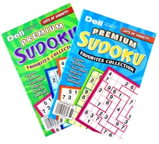 NEW Lot 2 Penny Press Dell Sudoku Premium Favorites Collection Puzzle Books