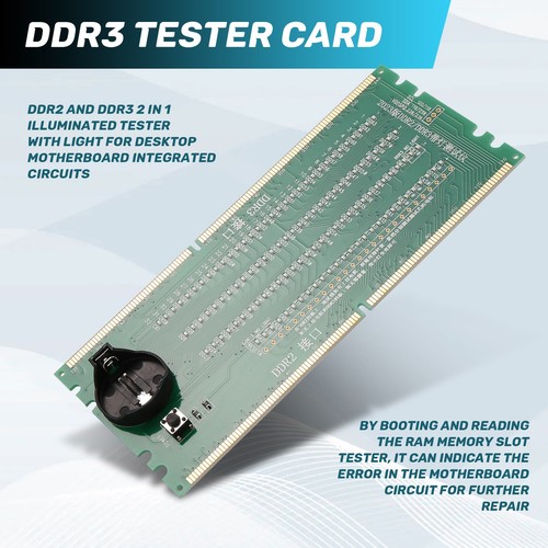DDR2 und DDR3 2 in 1 beleuchteter Tester mit Licht für Desktop Mainboard7602 - Bild 3 von 7