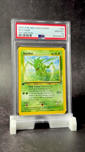 PSA 10 ๐ Pokemon 2001 Neo Discovery 1ST Edition SCYTHER #46 RARE - Picture 3 of 5