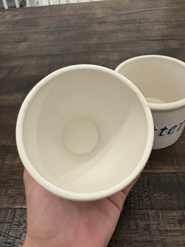Butter Bell Crock White Blue Kitchen Home Decor - Picture 5 of 11
