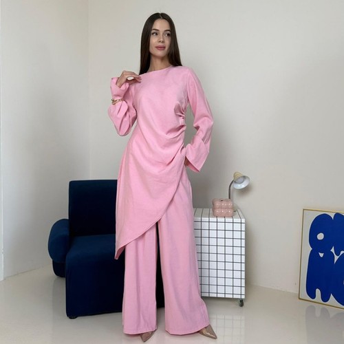 Dubai Women Muslim Set Long Pants Islamic Clothing Shirt Tops Tracksuit Outfits - Picture 26 of 28