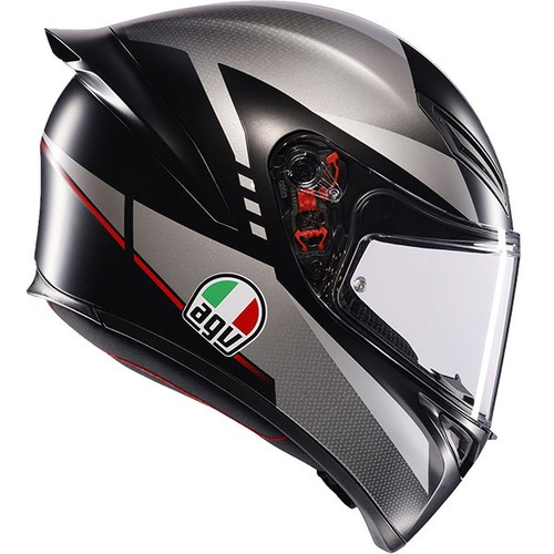 AGV K1 S Motorcycle Full Face Road Sports Helmet Lap Matt Black Grey Red - Picture 2 of 8