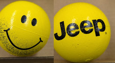 Vtg Jeep Stubble Smiley Face Double-sided Antenna Topper Car Decor Nice Vtg Jeep Stubble Smiley Face Double-sided Antenna Topper Car Decor Nice
