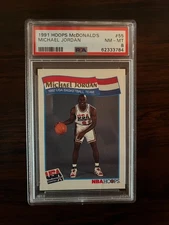 1991 HOOPS MCDONALD'S #55 MICHAEL JORDAN PSA 8 - Free Shipping