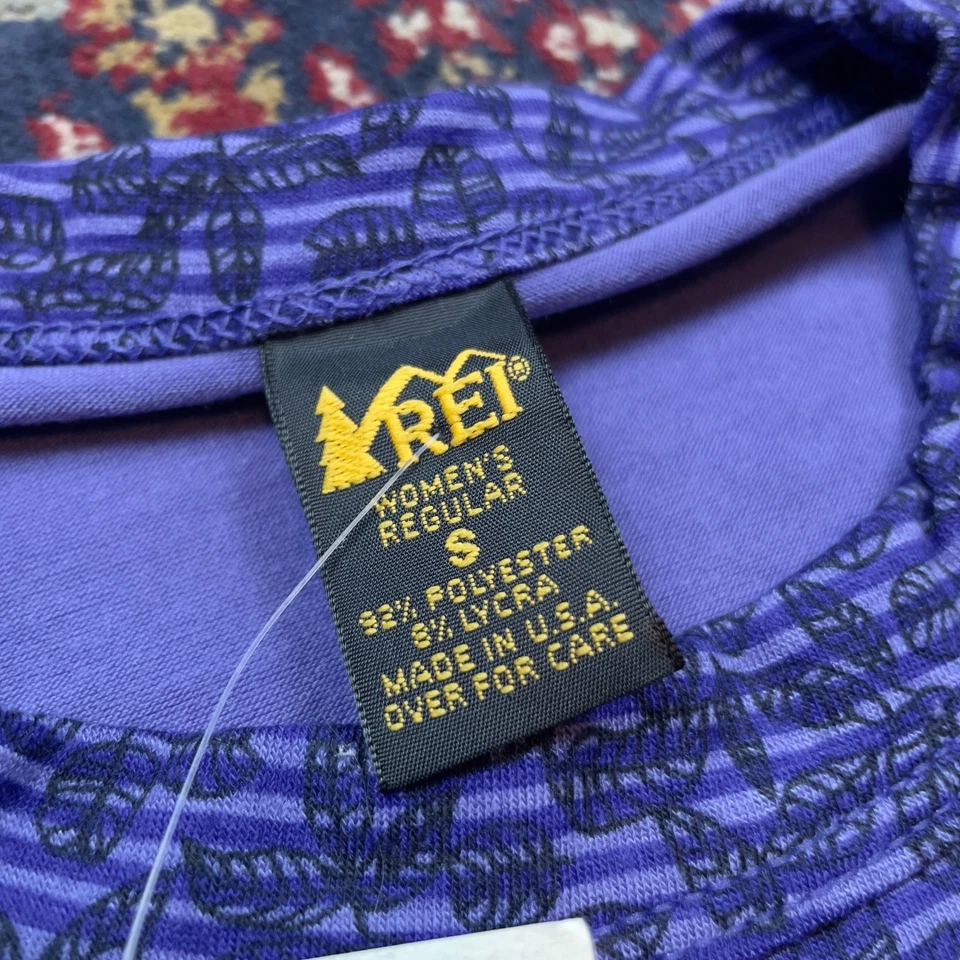 复古 1997 年 DEADSTOCK 全新带标签 REI Midweight MTS 2 底层紫色条纹 Leaf S 美国 — 第 4/4 张图片