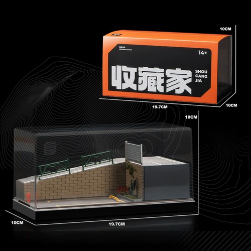 Estante de exhibición modelo coche estacionamiento escena carretera lado calle 1/64 coleccionista - Imagen 9 de 16