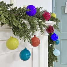 9 Pcs 3 Inch Opaque Glass Christmas Ball Ornament Set Christmas Tree Decorati...
