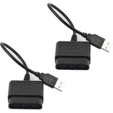 2 PCS PC USB To Wired Controller Adapter Cable Fits PS2 PS3 10 Inch Converter
