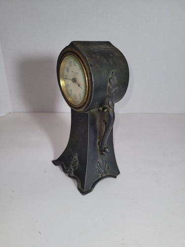 Antique New Haven 5" Tall Brass Pedestal Clock - Non-Working - RARE - Bild 4 von 10